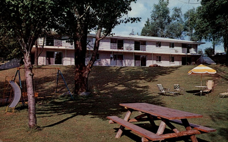 Adrian College Boathouse (Clearwater Resort and Motel) - Old Postcard